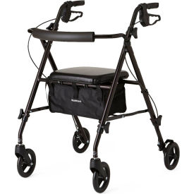 Superlight Aluminum Rollator w/ 6" Casters, Black view 2