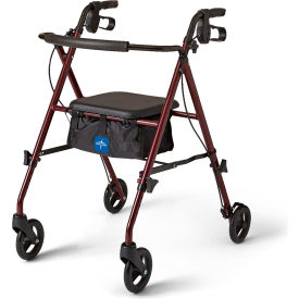 Superlight Steel Rollator w/ 6" Casters, Red view 2