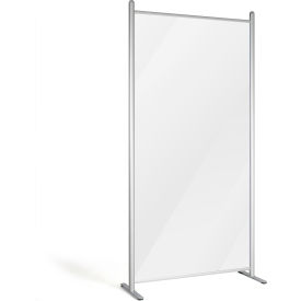 M&T DISPLAYS UHCWSN0010 Clear Wall Separator 37"W  x 74-1/2"H,  Silver Frame image.