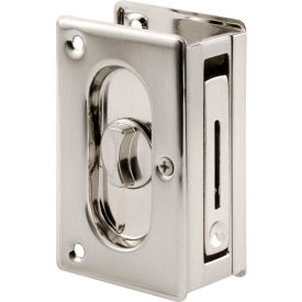 Prime-Line Products Company N 7367 Prime-Line N 7367 Pocket Door Privacy Lock with Pull, 3-3/4-Inch, Satin Nickel image.