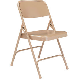 National Public Seating Steel Folding Chair - Premium with Double Brace - Beige 