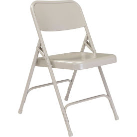 National Public Seating Steel Folding Chair - Premium with Double Brace - Gray 