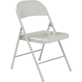 Global Industrial 324501GY Interion® Folding Chair, Steel, Gray image.