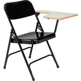 National Public Seating 5210L National Public Seating Tablet Arm Folding Chair - Left Arm - Black - Pack of 2 image.