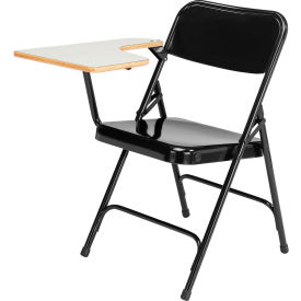 National Public Seating 5210R National Public Seating Tablet Arm Folding Chair - Right Arm - Black - Pack of 2 image.