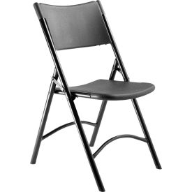 NPS Heavy Duty Plastic Folding Chair - Black - 600 Series - Pack of 4