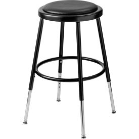 Global Industrial B2217154 Interion® Steel Shop Stool with Padded Seat - Adjustable Height 19"-27" - Black - Pack of 2 image.