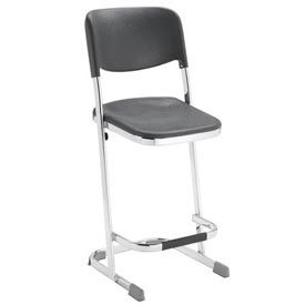 6624B NPS Z-Stool with 24"H Blow Molded Seat and Backrest - Elephant Series