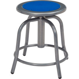 National Public Seating 6825-02 NPS Steel Designer Stool - Adjustable Height - Persian Blue with Gray Frame - 6800 Series image.