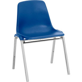 National Public Seating 8125 Poly Shell Stack Chair - Blue image.