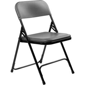 NPS Premium Lightweight Plastic Folding Chair - 800 Series - Charcoal Slate - Pack of 4