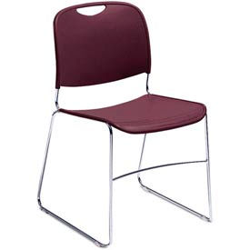 National Public Seating 8508 Stacking Chair - Plastic - Wine image.