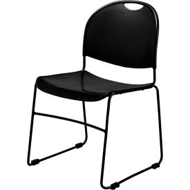 National Public Seating 850-CL NPS Commercialine Stack Chair - Polypropylene - Black - 850-CL Series image.