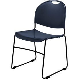 National Public Seating 855-CL NPS Commercialine Stack Chair - Polypropylene - Navy - 850-CL Series image.