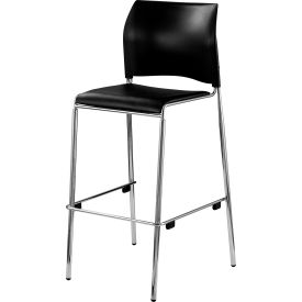 National Public Seating 8710B-11-10 NPS 31"H Barstool - Padded Vinyl Seat - Black - 8700 Series image.