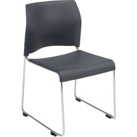 National Public Seating 2527804 National Public Seating Cafetorium Plastic Stack Chair - Charcoal - 8800 Series image.