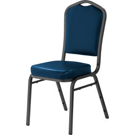 National Public Seating 9304-SV NPS Silhouette Banquet Stacking Chair - Vinyl - Midnight Blue - 9300 Series image.