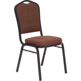 National Public Seating 9361-BT 9300 Silhouette Fabric Padded Stacking Chair - Brown image.