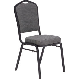 National Public Seating 9362-BT NPS Silhouette Banquet Stacking Chair - Fabric - Graystone - 9350 Series image.