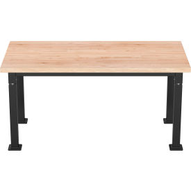 NPS® Aero-Lift Adj. Height Science Lab Table Butcher Block Top 60"L x 30"W x 42"H Black 