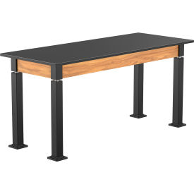 NPS® Aero-Lift Adjustable Height Science Lab Table Phenolic Top 60"L x 24"W x 42"H Ash 