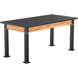 NPS® Aero-Lift Adj. Height Science Lab Table Chemical Resistant Top 60"L x 30"W x 42"H Ash 