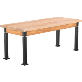 NPS® Aero-Lift Adjustable Height Science Lab Table Butcher Block Top 72"L x 30"W x 42"H Ash 
