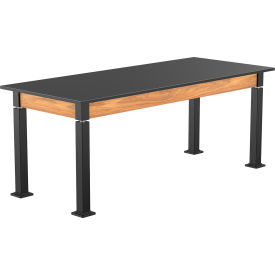 NPS® Aero-Lift Adjustable Height Science Lab Table Phenolic Top 72"L x 30"W x 42"H Ash 
