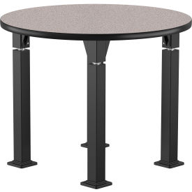 NPS® Aero-Lift Adj. Height HD Round Activity Table Laminate Top 36"L x 36"W x 42"H Black 