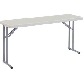 Global Industrial B449333 Interion® Plastic Folding Seminar Table, 18" x 60", White image.