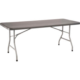 National Public Seating BT3072-20 National Public Seating® Heavy Duty Folding Plastic Table, 30" x 72", Charcoal image.