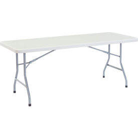 National Public Seating BT-3072 NPS Plastic Folding Table - 72" x 30" - Speckled Gray image.