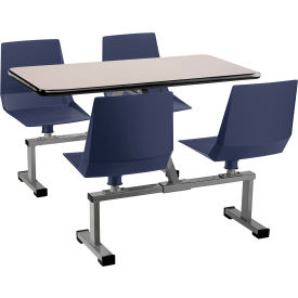 National Public Seating CSBG2448-PBTMGY04 NPS® Cluster Swivel Booth, 24"x48", Particleboard Core/T-Mold, Navy Seat, Gray Top image.