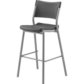 National Public Seating Cafe Time Bistro Stool 30"" Seat w/ Backrest 17""W x 16""D x 42""H Charcoal