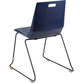 National Public Seating LVC04-10-04 NPS® LuvraFlex Chair LuvraFlex Chair, Poly Back/Padded, Black Frame, Blue/Blue Seat image.