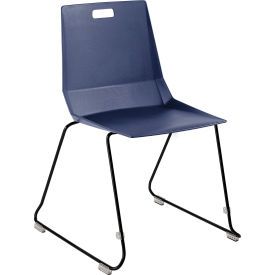 National Public Seating LVC04-10 NPS® LuvraFlex Chair, Poly Back, Black Frame, Blue Seat image.