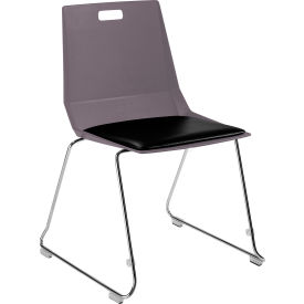 National Public Seating LVC20-11-10 NPS® LuvraFlex Chair, Poly Back/Padded, Chrome Frame, Charcoal/Black Seat image.