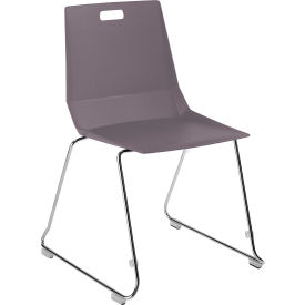 National Public Seating LVC20-11 NPS® LuvraFlex Chair, Poly Back, Chrome Frame, Charcoal Seat image.
