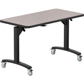 NPS® Mobile Flipper Table Dining Height MDF Core Protect Edge 48"L x 24"W Gray Nebula 