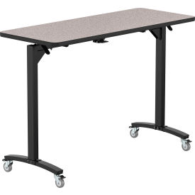 NPS® Mobile Flipper Table Bar Height MDF Core Protect Edge 60"L x 24"W Gray Nebula 