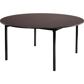 National Public Seating® Max Seating™ Round Folding Table 60""L x 60""W Montana Walnut
