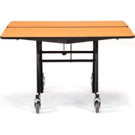 National Public Seating MT60Q-MDPEPCGY NPS® 60" Square Mobile Cafeteria Table, Gray Top/Black Frame image.