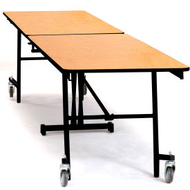 National Public Seating MT8-MDPEPCOK NPS® Mobile Cafeteria Table, 97"Lx30"W, Oak Top/Black Frame image.