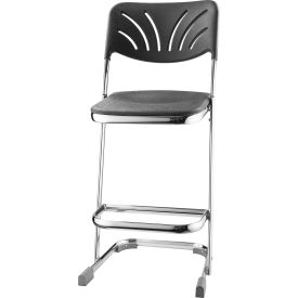 National Public Seating 6624B NPS Z-Stool with 24"H Blow Molded Seat and Backrest - Elephant Series image.