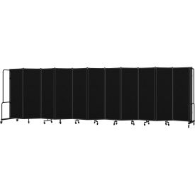 NPS® Mobile Room Divider Polyethylene Terephthalate 256"W x 6H 11 Panels Black 