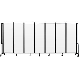 National Public Seating RDB6-7CA NPS® Mobile Room Divider, Acrylic, 164W x 6H, 7 Panels, Clear image.
