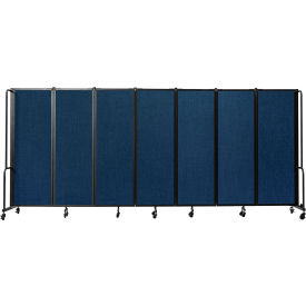 National Public Seating RDB6-7PT04 NPS® Mobile Room Divider, Fabric, 164"W x 6 H, 7 Panels, Blue image.