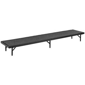 National Public Seating RS16C-02 Riser Straight with Carpet - 96"L x 18"W x 16"H - Grey image.