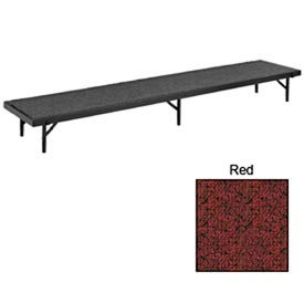 National Public Seating RS16C-40 Riser Straight with Carpet - 96"L x 18"W x 16"H - Red image.