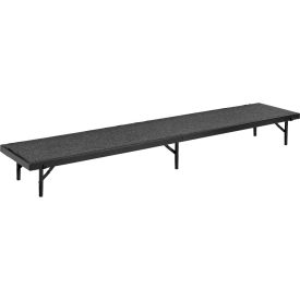 National Public Seating RS32C-10 Riser Straight with Carpet - 96"L x 18"W x 32"H - Black image.